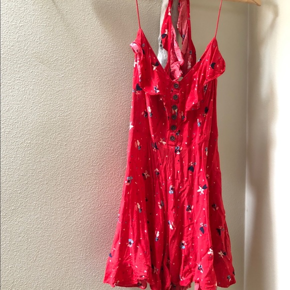 Urban Outfitters Kimchi Blue: Red Fit+Flare Romper - Picture 5 of 5